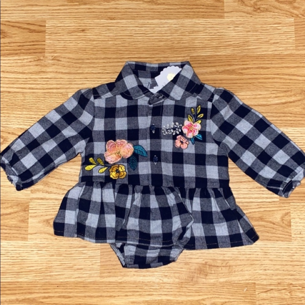 Floral Embroidered Baby Outfit